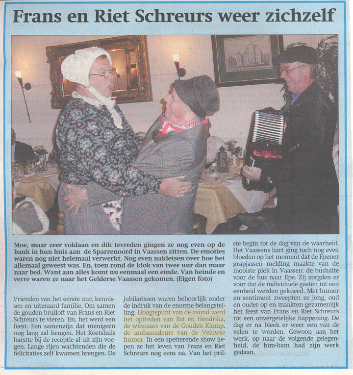 Nou breekt mijn gouden klomp